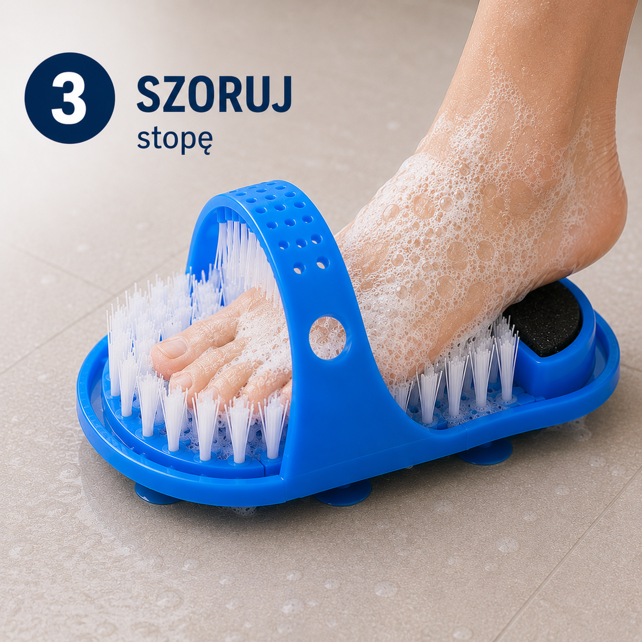 Krok 3 – szoruj stopę